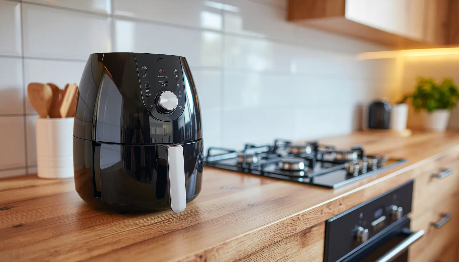 Moderner Airfryer in einer neutralen Küchenszene